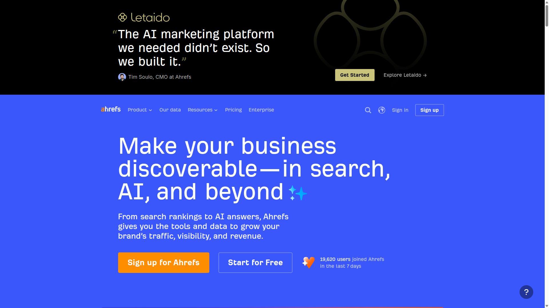 Ahrefs website
