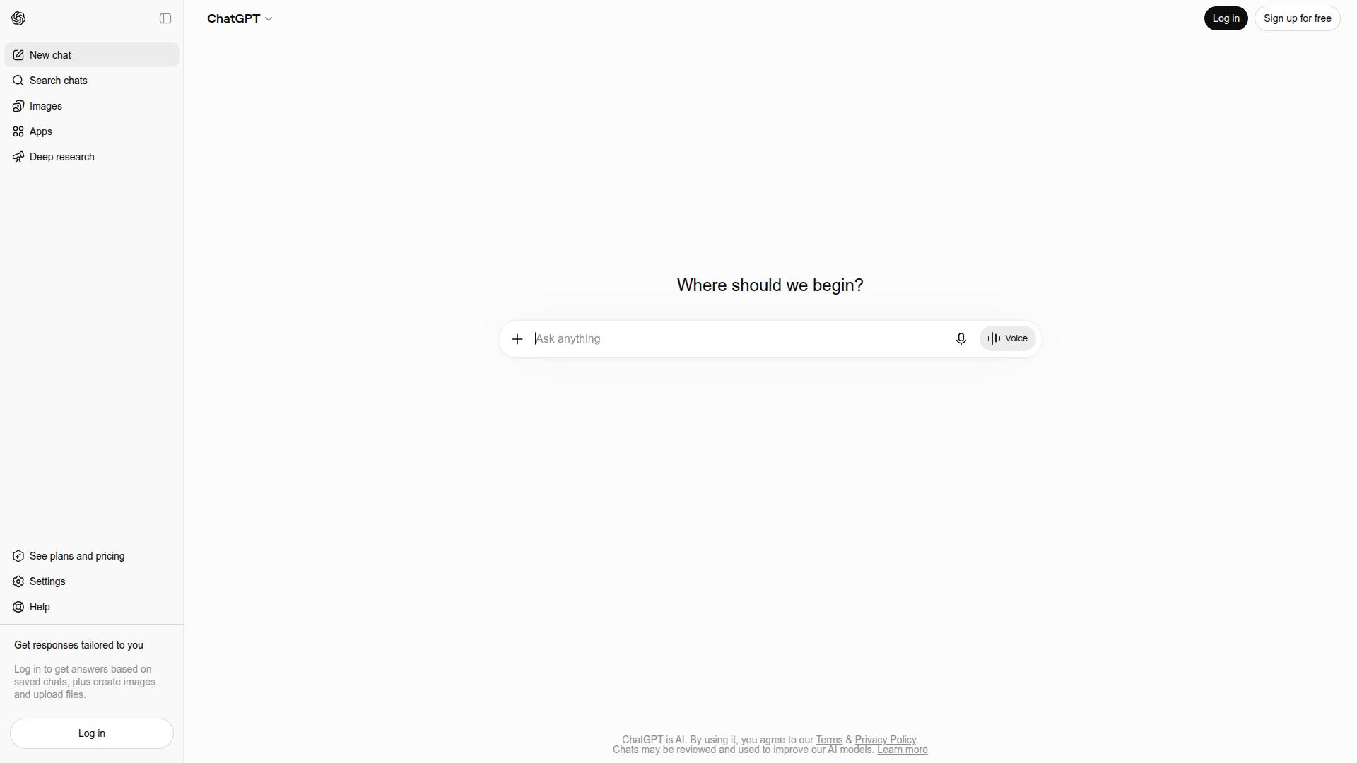 ChatGPT website